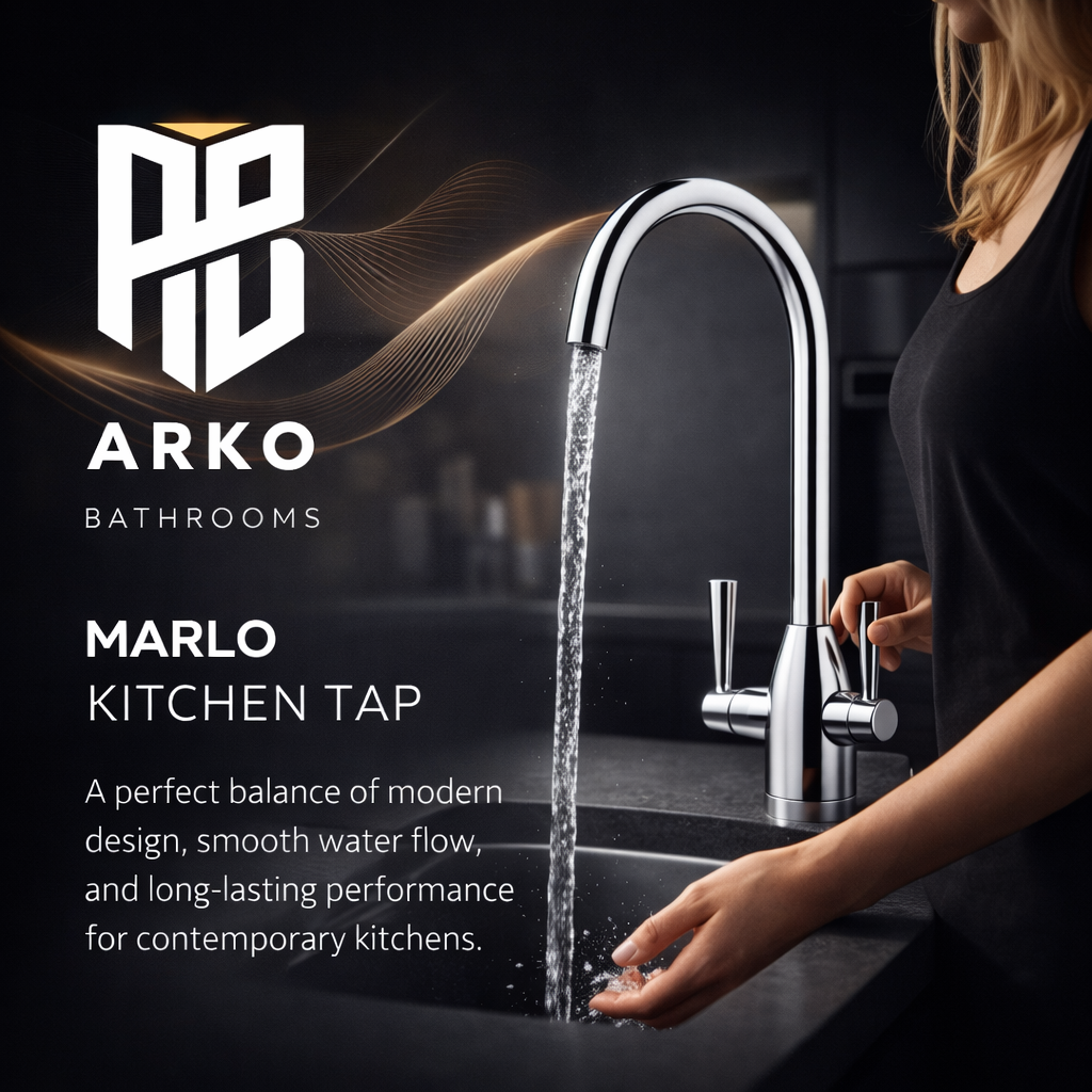 Arko Marlo Mono Mixer Kitchen Tap with Dual Lever & Swivel Spout - Chrome