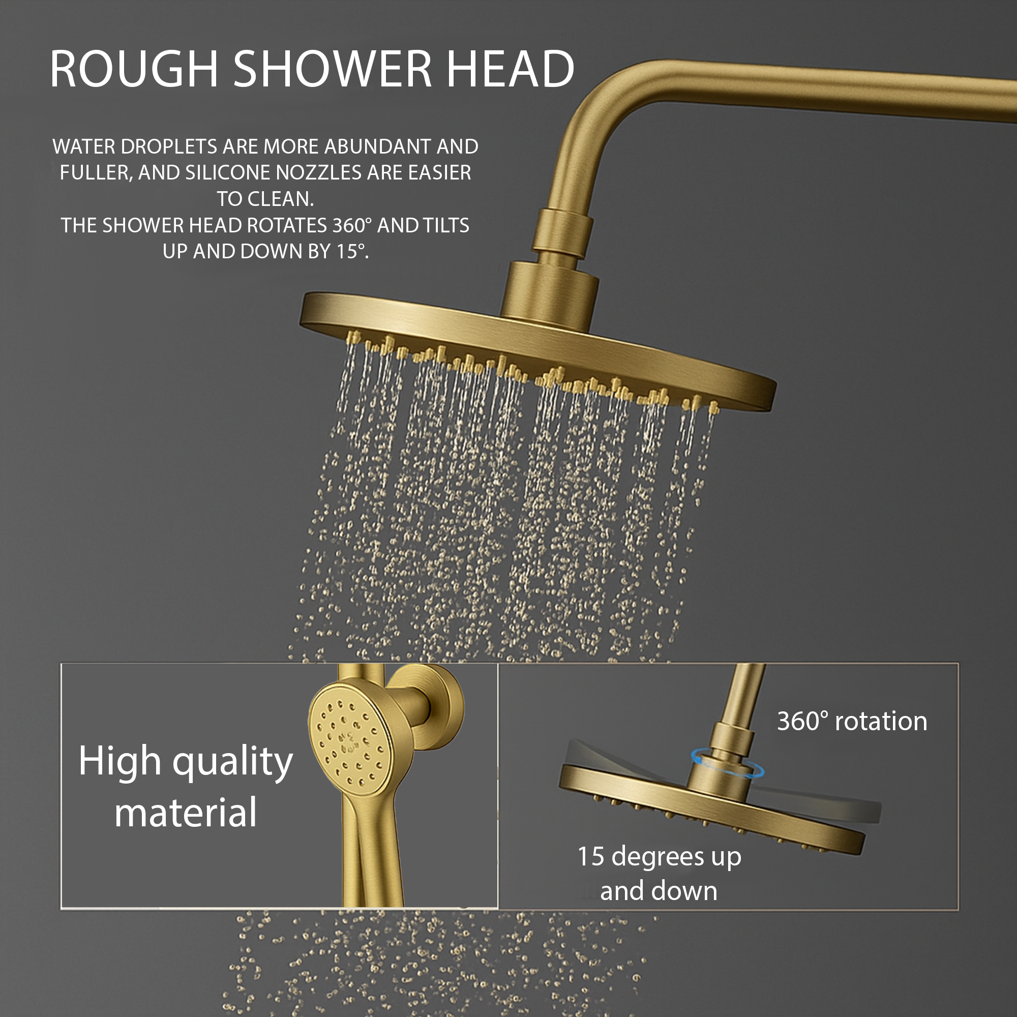 Modern Round Thermostatic Shower – Brass
