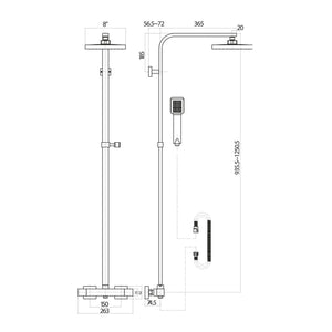 Modern Square Thermostatic Shower – Chrome