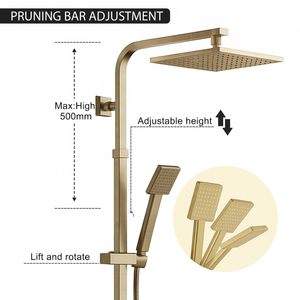 Modern Square Thermostatic Shower – Brass