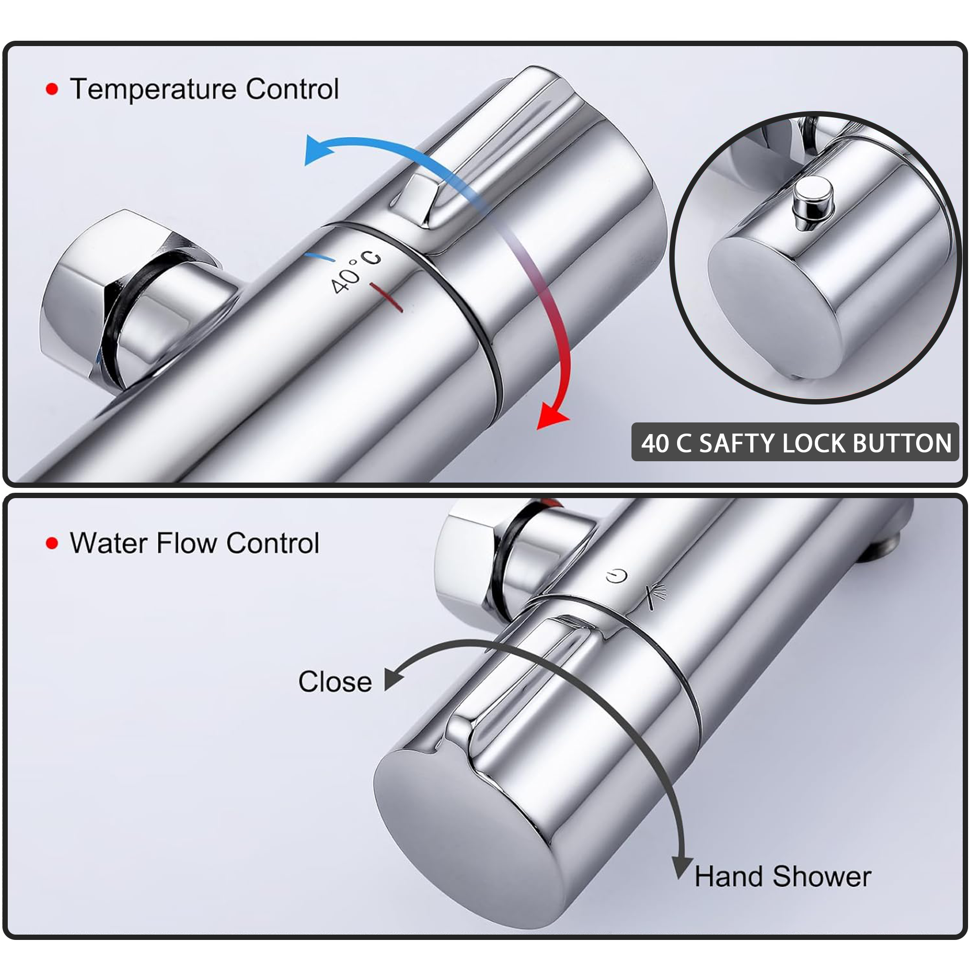 Modern Round Thermostatic Shower – Chrome