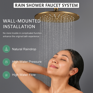 Brass Round Concealed Thermostatic Shower Pack with Head + Handset