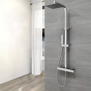 Modern Square Thermostatic Shower – Chrome