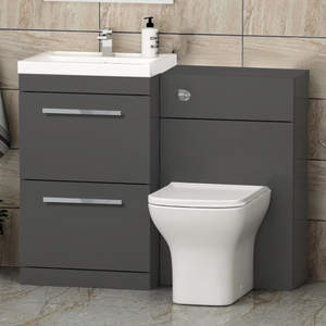Arko 600mm Vanity Unit Bathroom Furniture Set with Basin, Concealed Toilet Pan & Soft-Close Seat – Anthracite