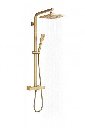 Modern Square Thermostatic Shower – Brass