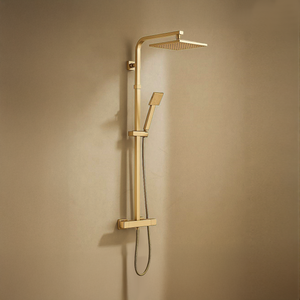 Modern Square Thermostatic Shower – Brass