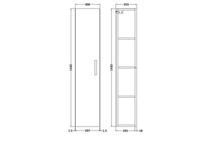 Wall Hung Tall Unit 1 Door 300mm