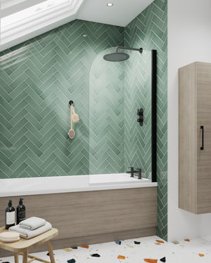 Black Round Bath Screen