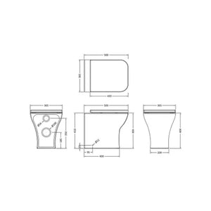 Arko Tana 1100mm Bathroom Vanity Unit Set Basin Sink Toilet WC Right Hand Furniture Storage - Grey
