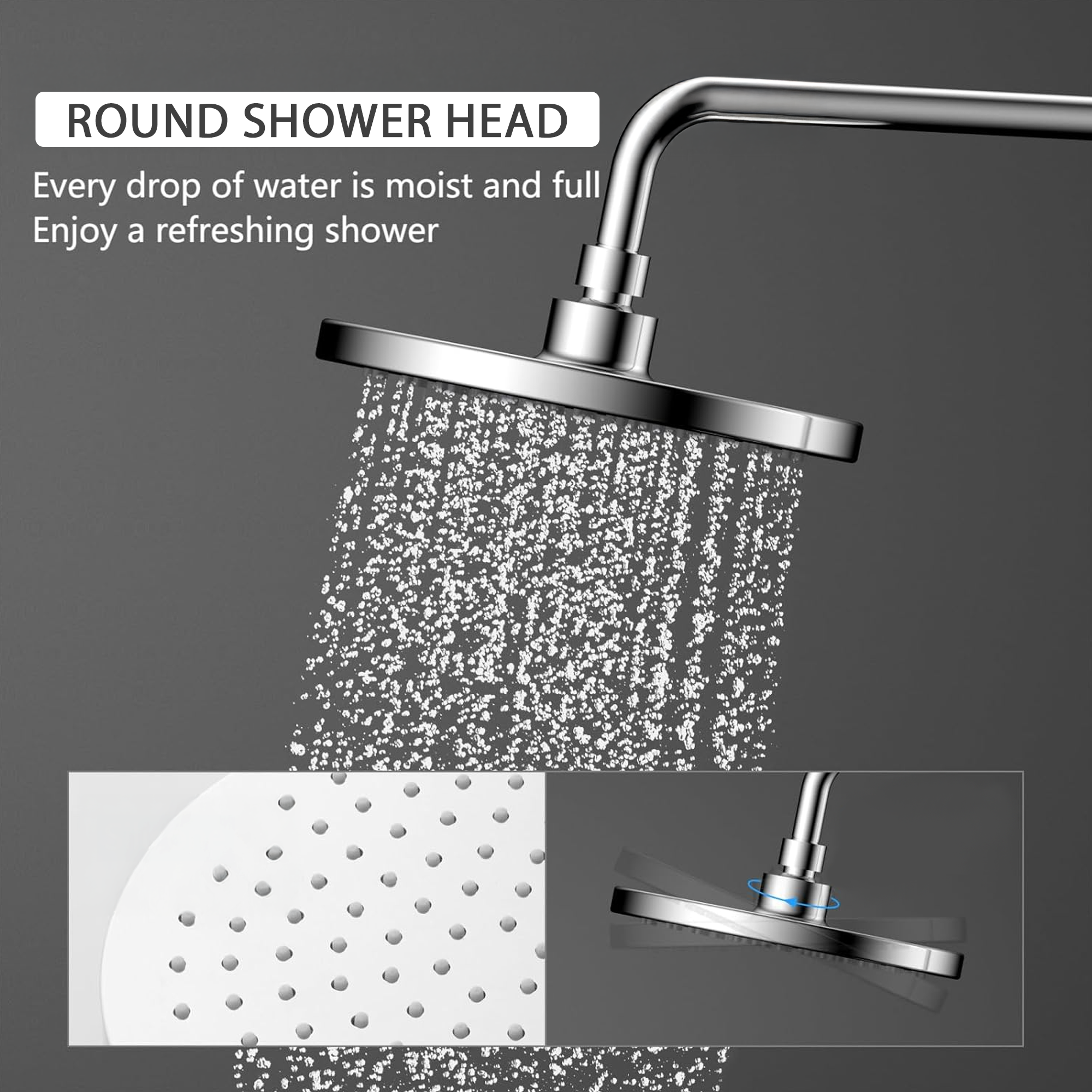 Modern Round Thermostatic Shower – Chrome