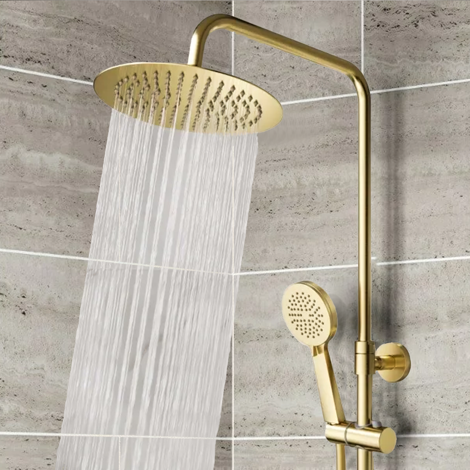 Modern Round Thermostatic Shower – Brass